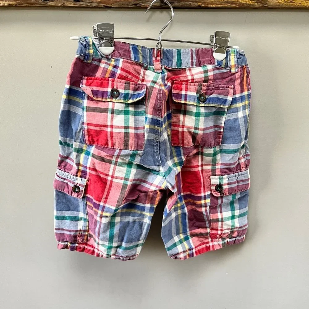 Boden Boys Plaid Cargo Summer Shorts- Size 13Y‎
